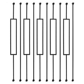 10 Pack Iron Balusters Staircase Rectangular Hollow Stair Spindles Square Craft Spindles Balusters 1/2" Square Balusters for Staircase Interior with I