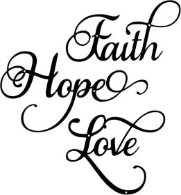 Faith Hope Love 3 Pieces Metal Wall Decor Inspirational Black Letter Sign Wall Art Rustic Vintage Farmhouse Word Metal Sign Family Wall Decor for Hom
