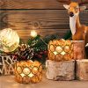 2 Pcs Crystal Candleware Gold Ornament Round Candle Holder Living Room Table