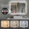 48"*36"LED Bathroom Mirror,Front-Lit and Back-Lit, Stepless Dimmable, 3 Colors CRI90+, Brightness Memory, Shatter-Proof,Anti-fog LED Vanity Mirror