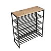 Jace 5-Tier Shoe Rack, Metal Steel, 15 Pairs of Shoes, Multi-Functional