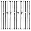 10 Pack Iron Balusters for Staircase Stair Spindles Hollow Single Basket with Double Twist 1/2" Square Metal Stair Balusters with 20 Baluster Swivel S