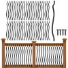 25-Pack 32.25 Inch Metal Deck Spindles, Staircase Balusters with Screws, Wavy Iron Railing for Outdoor Stair Porch