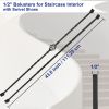10 Pack Iron Balusters for Staircase Stair Spindles Hollow Single Basket with Double Twist 1/2" Square Metal Stair Balusters with 20 Baluster Swivel S