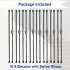 10 Pack Iron Balusters for Staircase Stair Spindles Hollow Single Basket with Double Twist 1/2" Square Metal Stair Balusters with 20 Baluster Swivel S